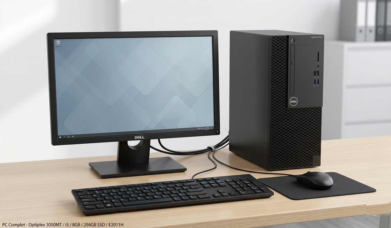 Pc de bureau Dell Optiplex 3050MT / i5 7è Gén / 8 Go / 256 Go SSD / Ecran Dell E2011H wide