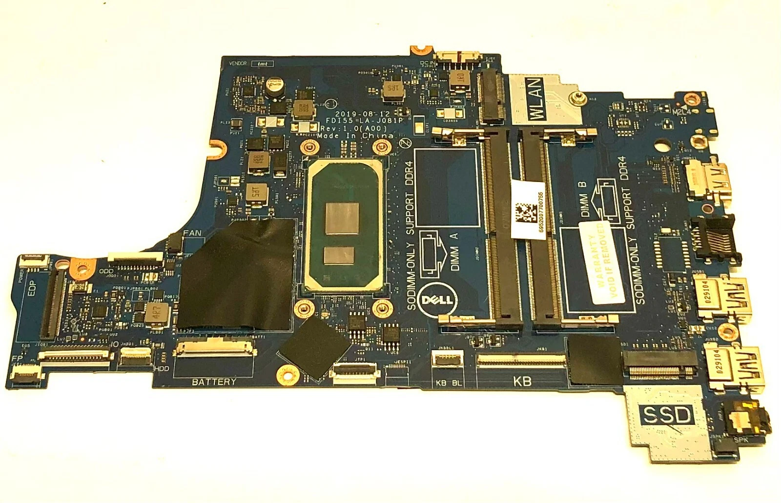 Carte mère OEM Dell Inspiron 3593 15,6" Intel i7-1065G7 1,3 GHz