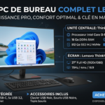 Pc de Bureau complet Lenovo ThinkCentre M70q Gen 3 / i3-12100T / 16 Go / 512 Go SSD / Ecran Lenovo ThinkVision C27-30 / 27" Full HD / 75 Hz